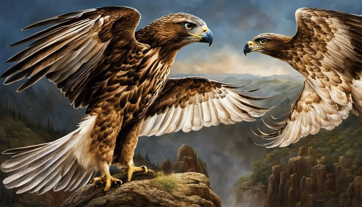 Illustration of hawks in the Bible, symbolizing wisdom, vision, and strength
