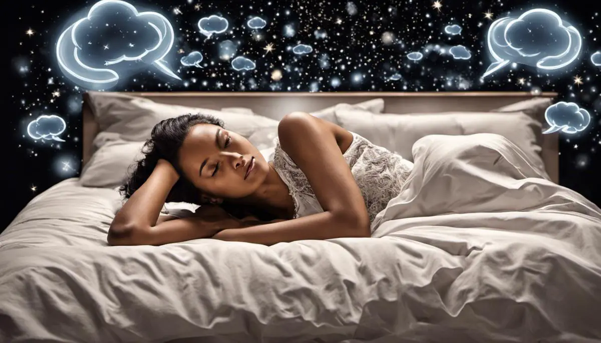 An image showing someone in bed with a thought bubble illustrating dreams and symbols.