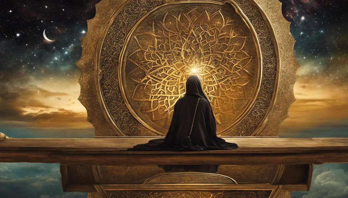 A depiction of a person exploring dream symbolism and interpretation in Islam.