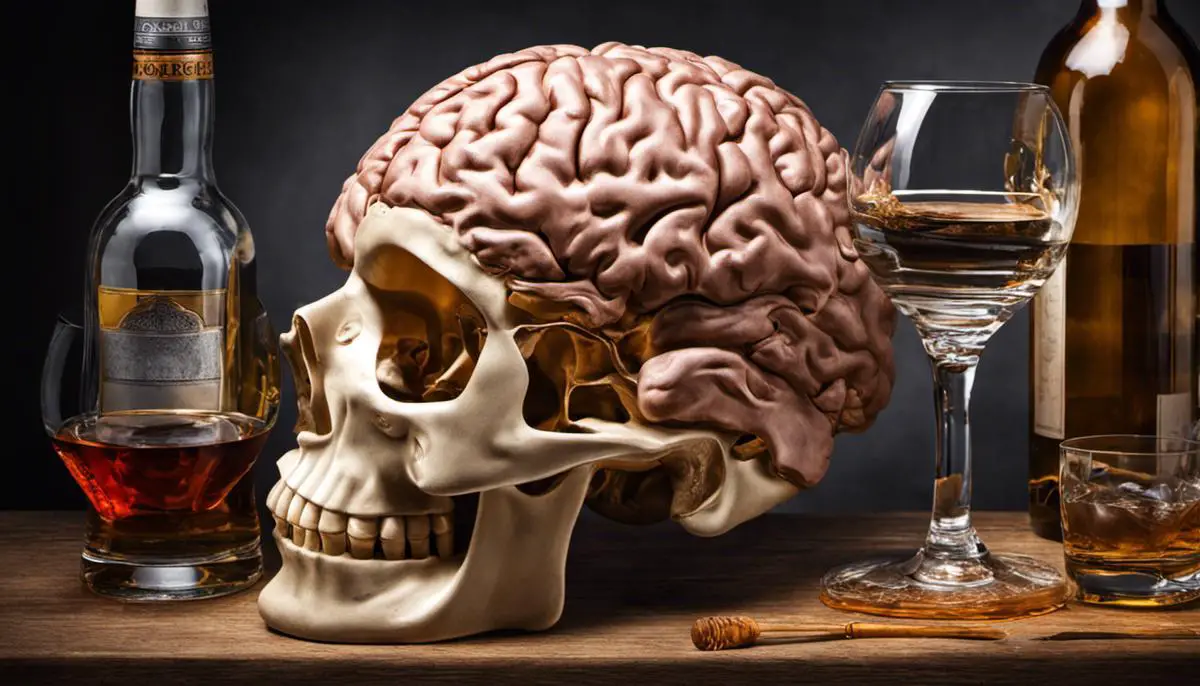 An image depicting the impact of alcohol on the brain