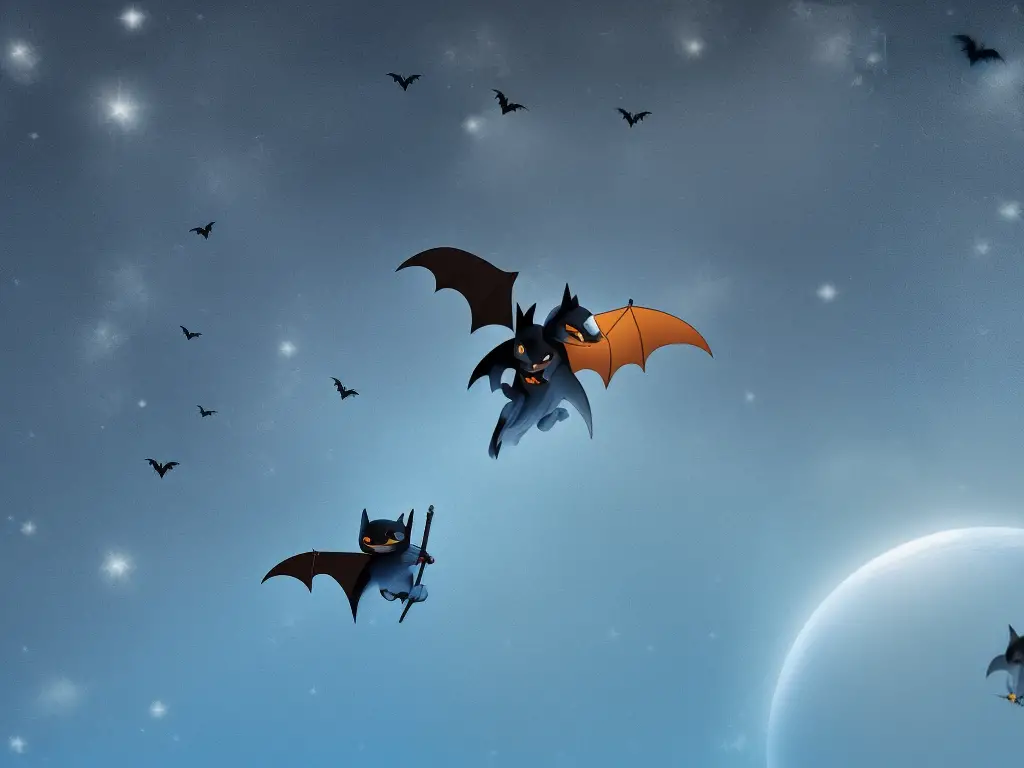 Illustration of bat flying in a dream.