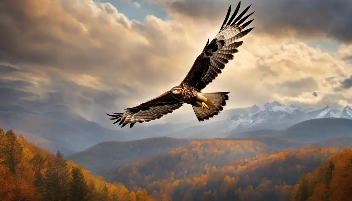 An image showing a hawk soaring in the sky, representing the biblical understanding of hawks and their symbolism.