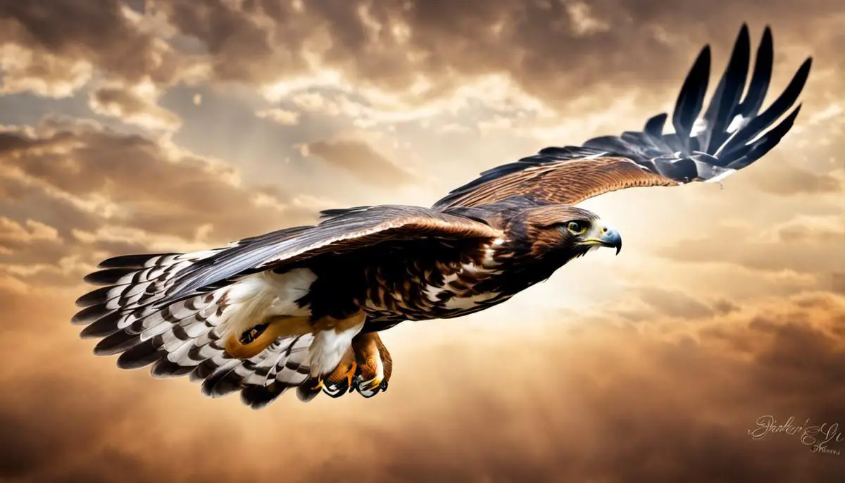 An image of a hawk soaring in the sky, representing the spiritual significance of dreaming about hawks.