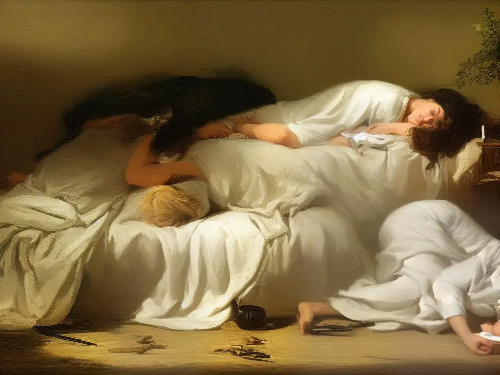 A person sleeping and having a fierce fight dream, depicting the topic of the article.