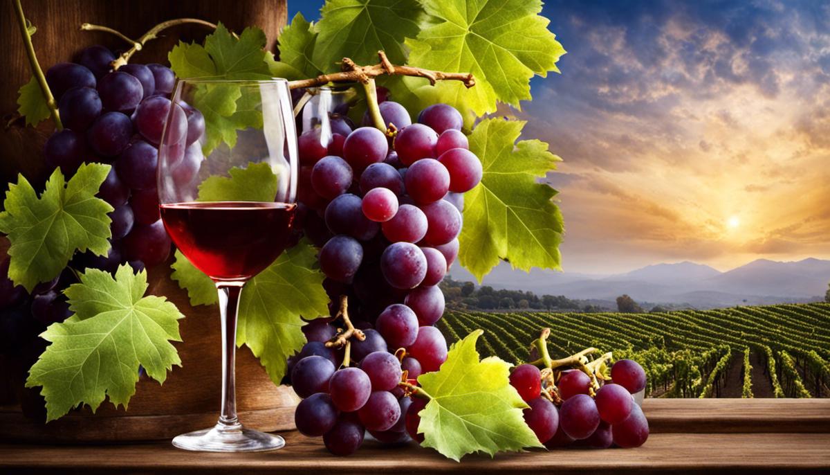 Image depicting a dream about grapes and wine, symbolizing abundance and celebration.
