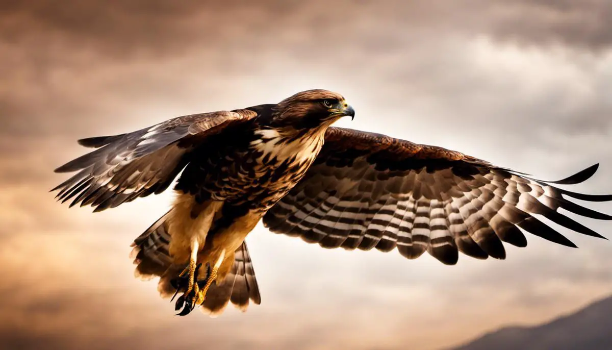 Image of a hawk in flight symbolizing dreams and spirituality