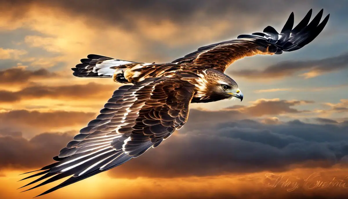 Image of a hawk soaring in the sky, representing the topic of hawk dreams and spiritual symbolism