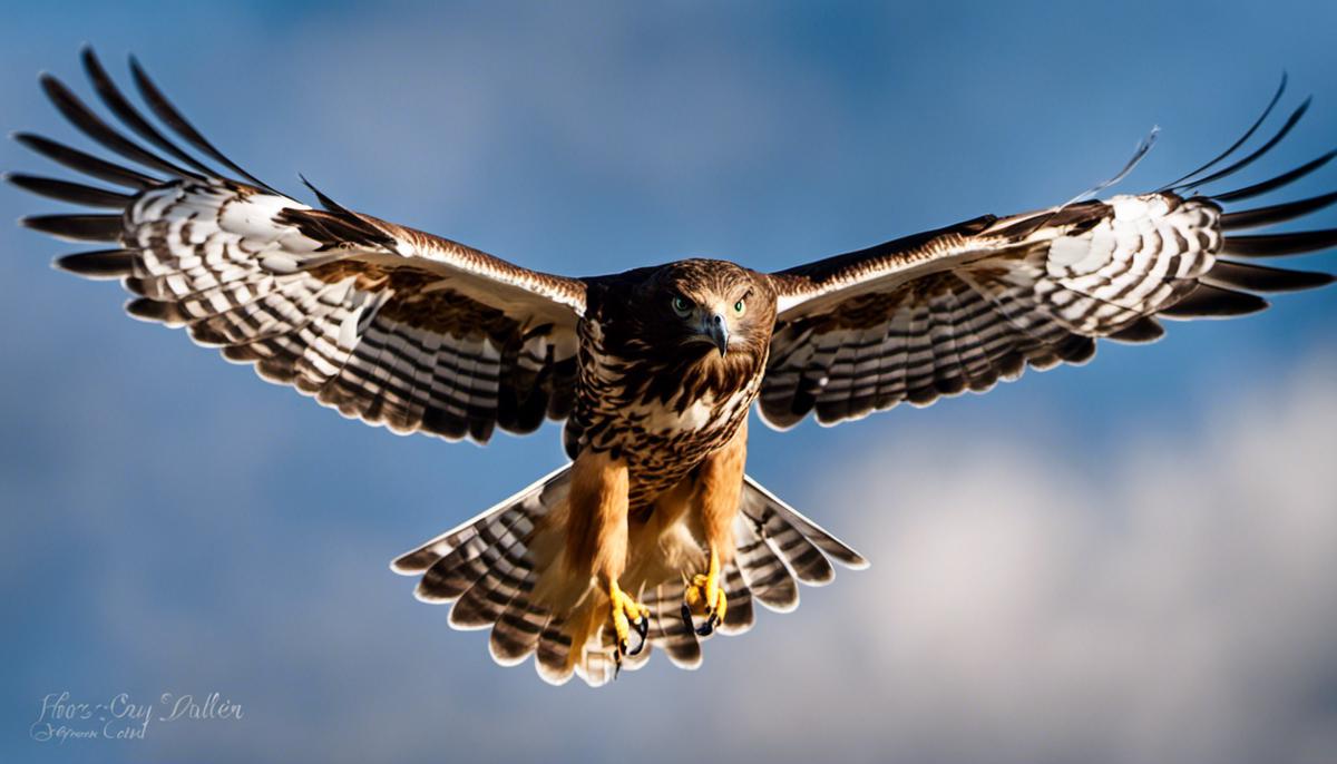 Image of a hawk flying in the sky