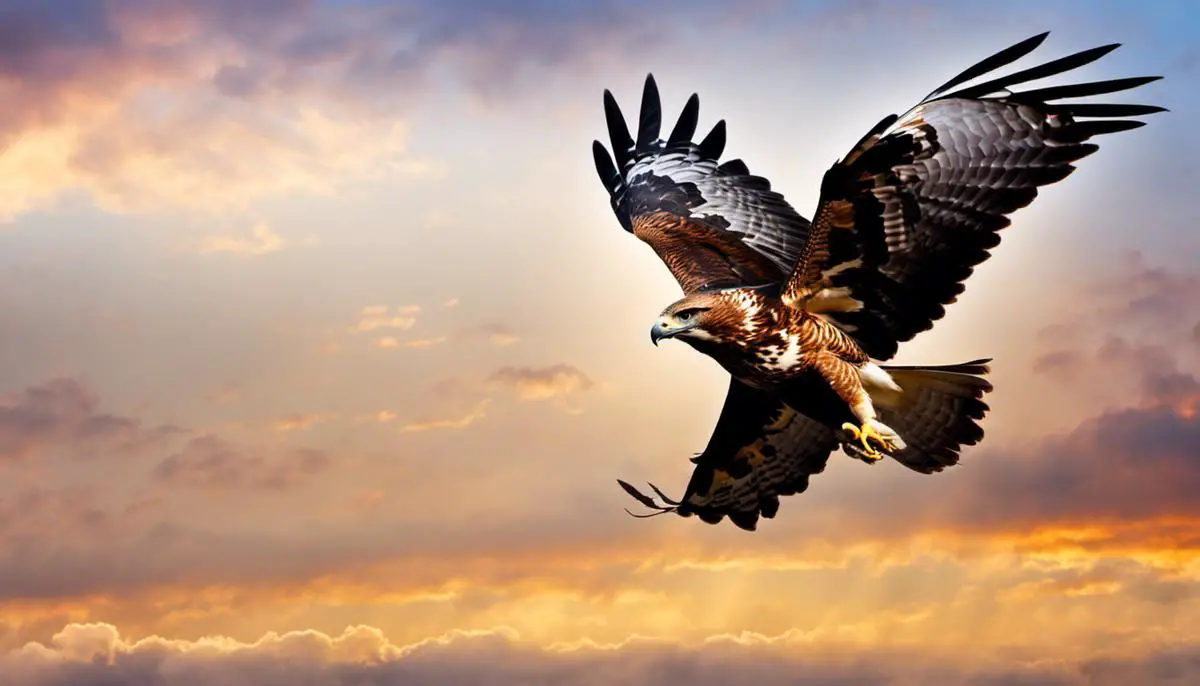 Image of a hawk soaring in the sky, representing the spiritual messages and symbolism associated with hawk dreams.