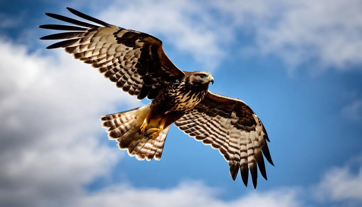 Image description: Picture of a hawk soaring in the sky.