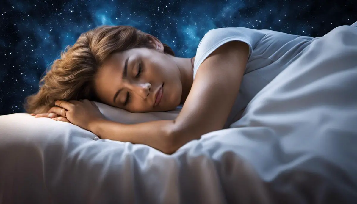 Image illustrating a person sleeping and experiencing vivid dreams while using Lexapro medication