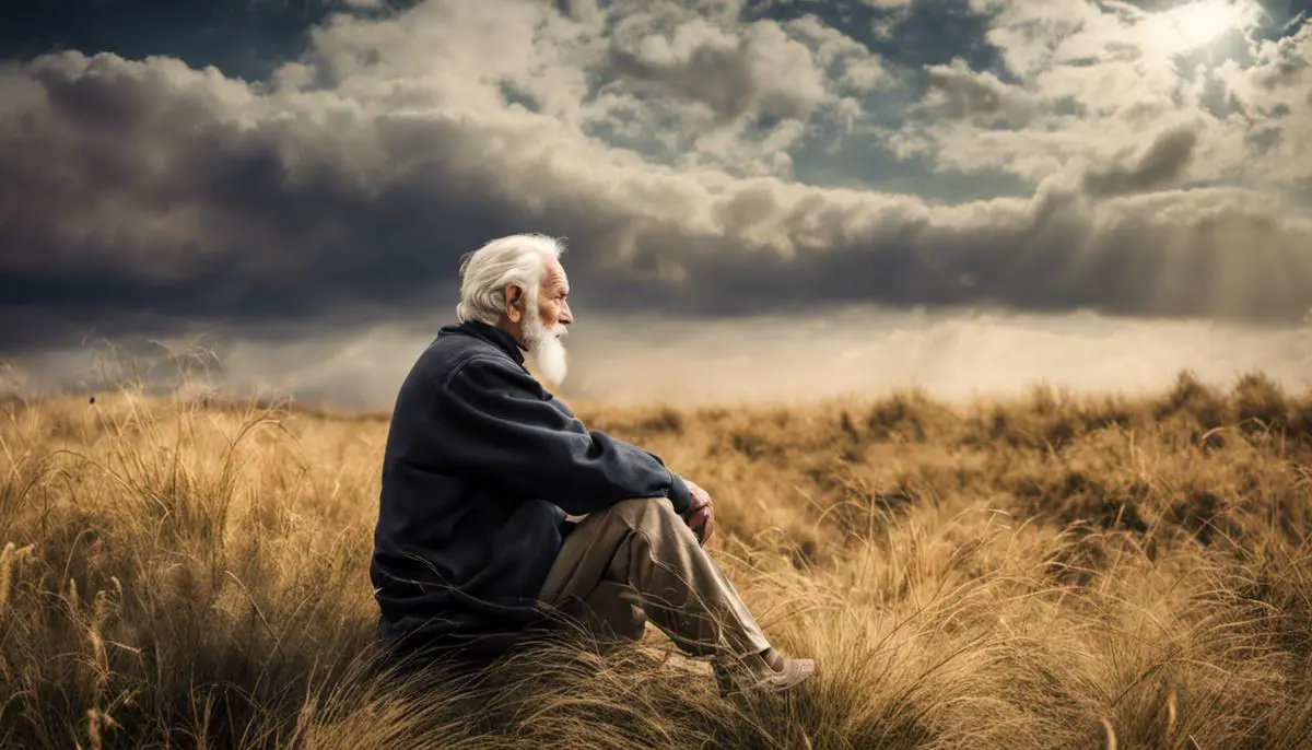 An image of an old man pondering, representing the dream symbol mentioned in the text.