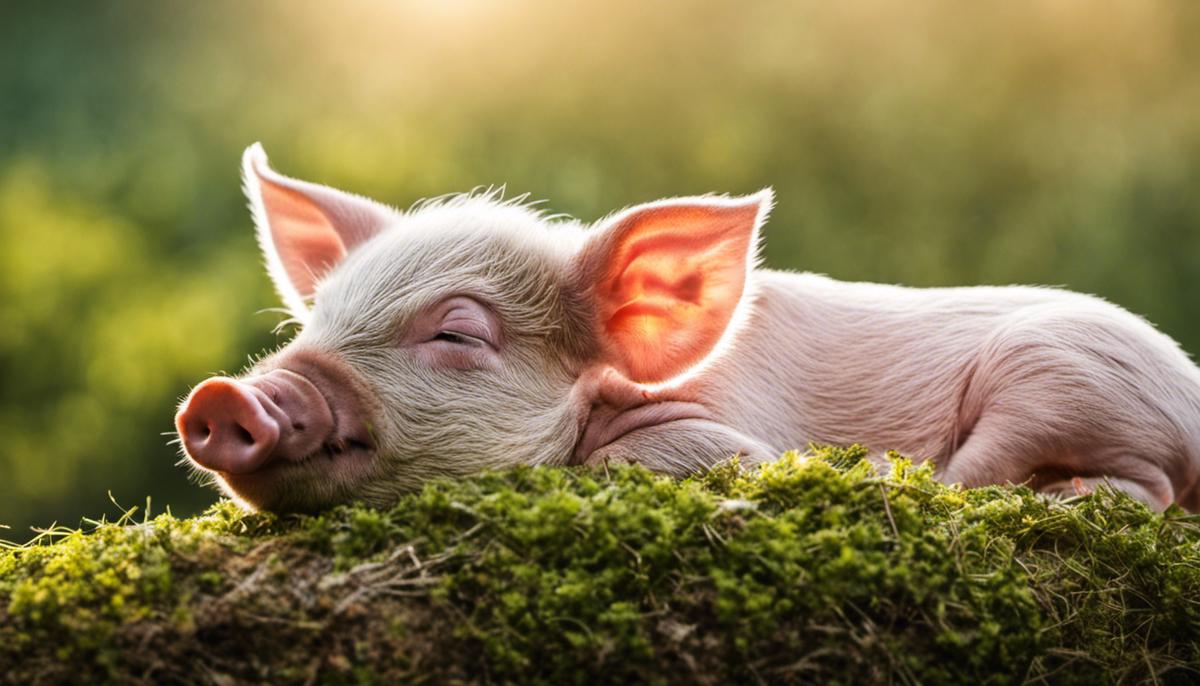 Image of a piglet sleeping peacefully, representing the exploration of piglet dreams in this article.