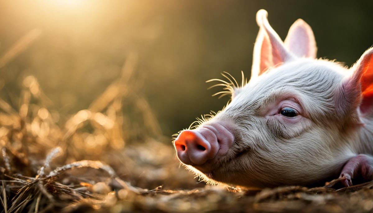 Image of a piglet dreaming, illustrating the content of the text and the phenomenon of dreaming in piglets.