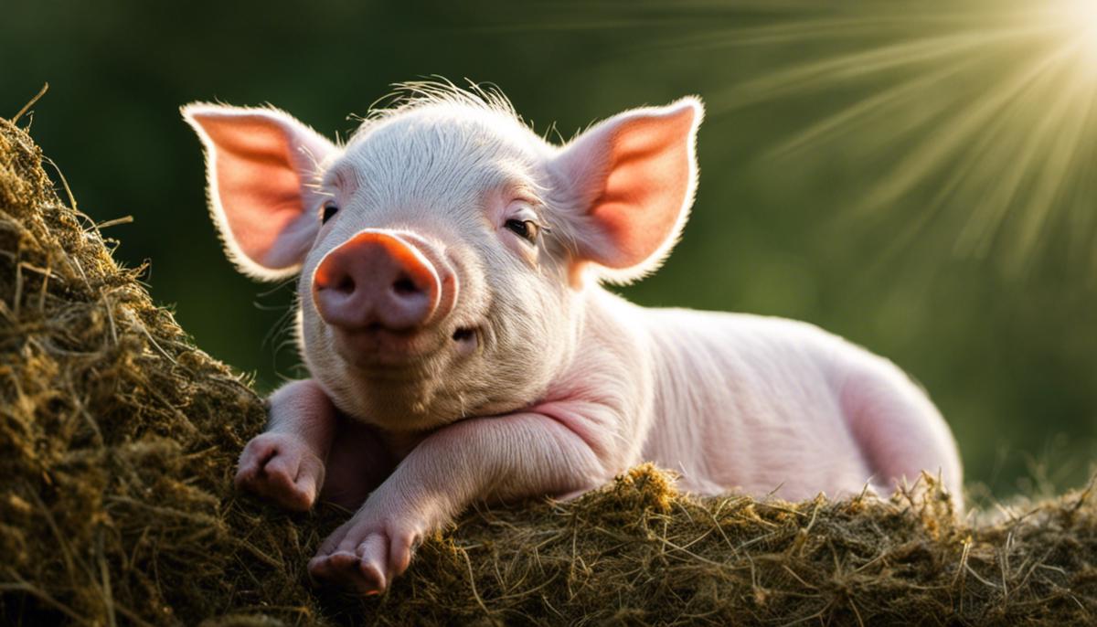 A image of a piglet sleeping peacefully, representing the content of the text and the discussion about piglet dreams.