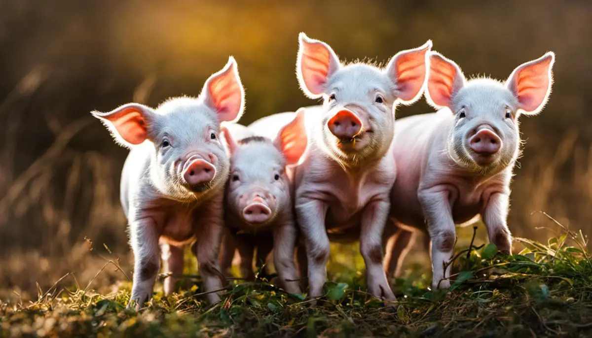 Image of piglets representing different aspects of dream symbolism including nurturing, care, cognitive exploration, and societal attitudes towards animals.