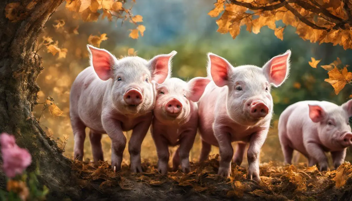 Image of adorable piglets in a dream-like setting, representing the complexity and symbolism of dreams