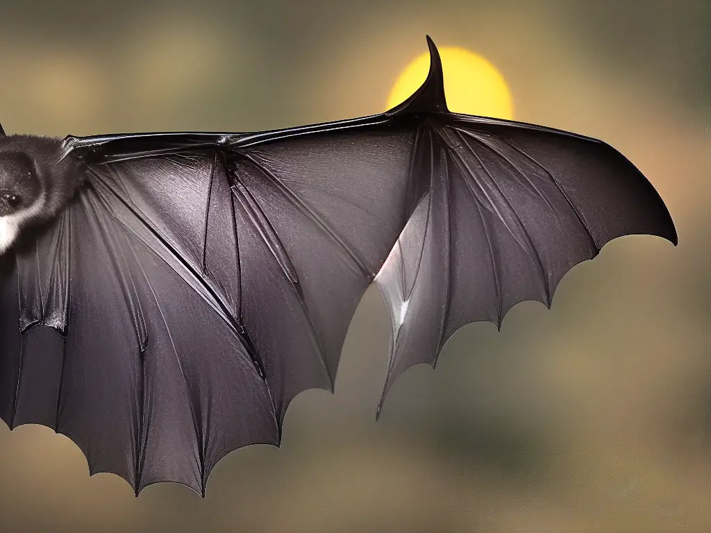 Illustration of a bat with an aura around it, representing its spiritual symbolism.