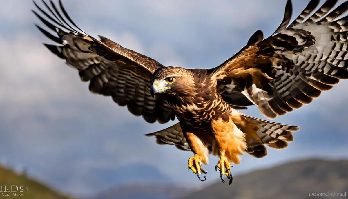 A close-up image of a hawk in flight, representing the symbolism of hawks in dreams.