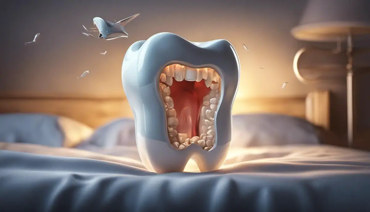 Illustration of a tooth falling out during sleep