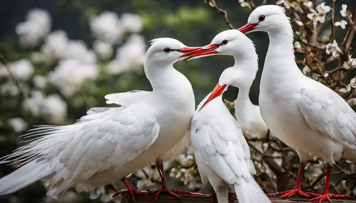 Image of white birds in Chinese culture representing peace and good fortune